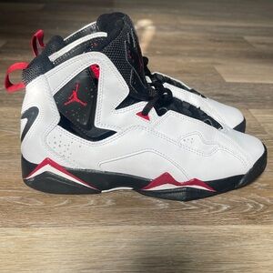 Jordan Kids White, Black, and Red Sneakers